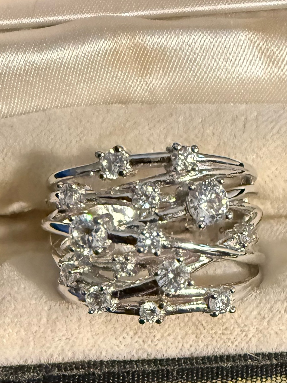 Diamonique and Silver Ring